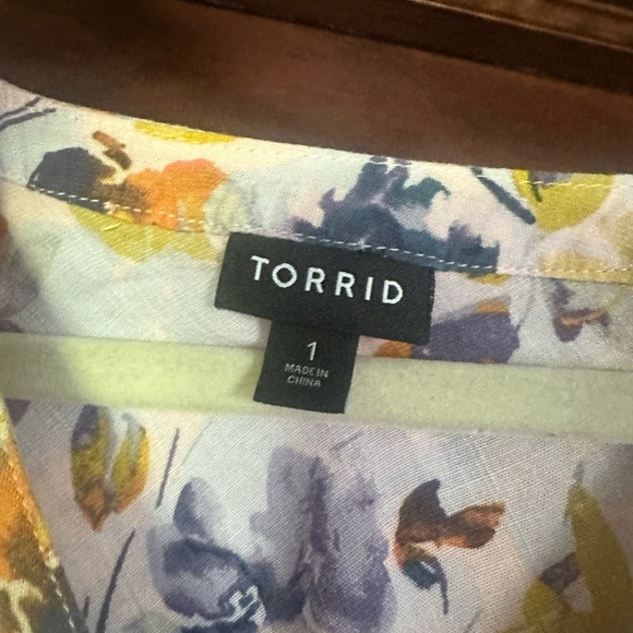 Torrid Floral Blouse - Purple and Yellow - Picture 3 of 3